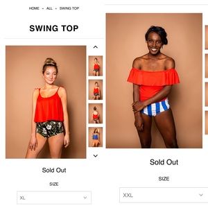 DISO XL or XXL red/bright swing/ruffled up top